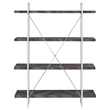 Pemberly Row Contemporary 4-shelf Wood Bookcase Rustic Gray Herringbone