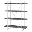 Pemberly Row Contemporary 4-shelf Wood Bookcase Rustic Gray Herringbone
