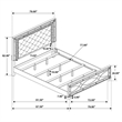 Pemberly Row Faux Leather Eastern King Panel Bed in Silver Metallic