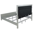 Pemberly Row Faux Leather Eastern King Panel Bed in Silver Metallic