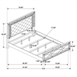 Pemberly Row Faux Leather California King Panel Bed in Silver Metallic