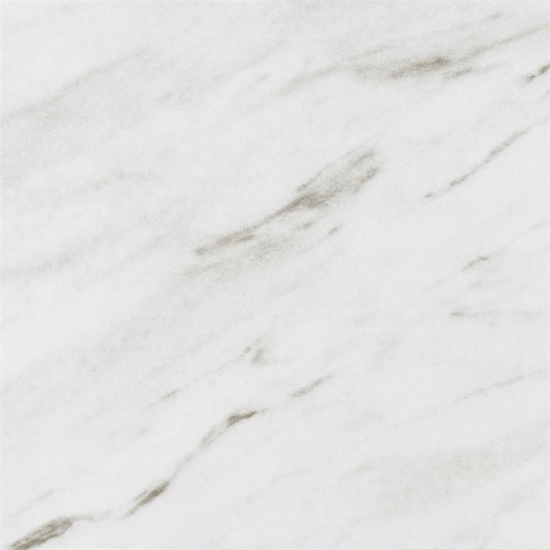 Pemberly Row Metal Faux Marble Round Top Bar Table White and Chrome