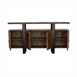 Pemberly Row Contemporary 4-door Farmhouse Wood Server in Gray and Black