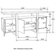 Pemberly Row Contemporary 4-door Farmhouse Wood Server in Gray and Black