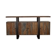 Pemberly Row Contemporary 4-door Farmhouse Wood Server in Gray and Black