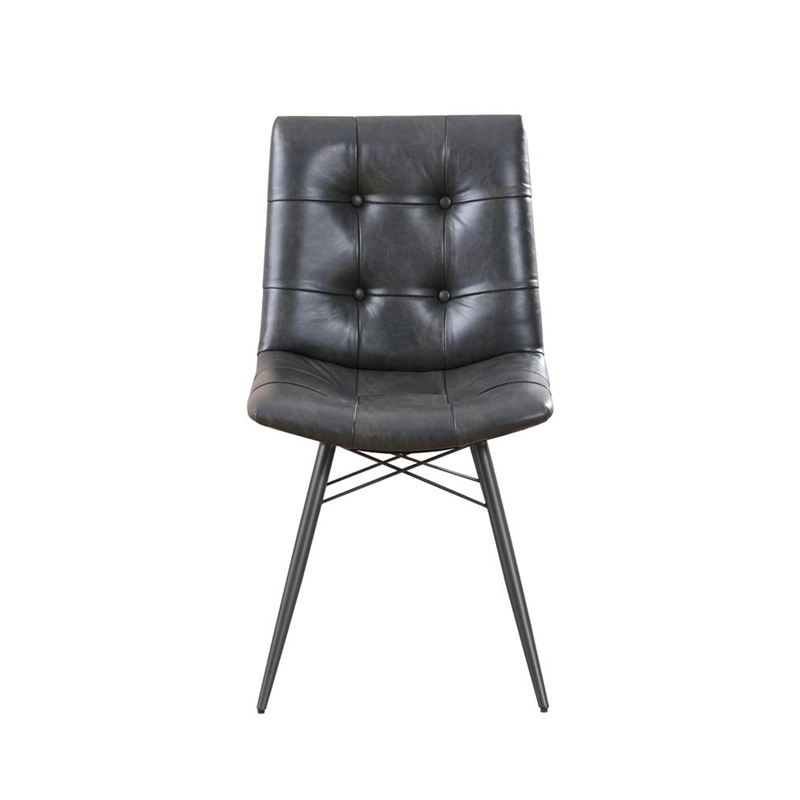 Pemberly Row Contemporary Faux Leather Upholstered Dining Chair Charcoal