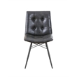 Pemberly Row Contemporary Faux Leather Upholstered Dining Chair Charcoal