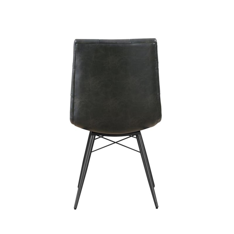 Pemberly Row Contemporary Faux Leather Upholstered Dining Chair Charcoal