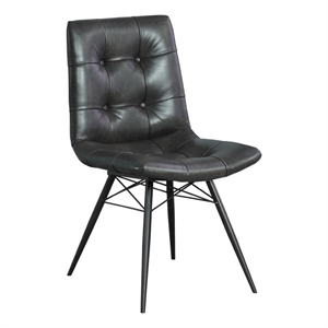 Pemberly Row Contemporary Faux Leather Upholstered Dining Chair Charcoal