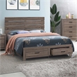 Pemberly Row Farmhouse Wood Eastern King Storage Bed in Barrel Oak