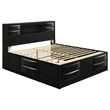 Pemberly Row Modern Wood Eastern King Platform Storage Bed in Black