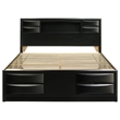 Pemberly Row Modern Wood Eastern King Platform Storage Bed in Black