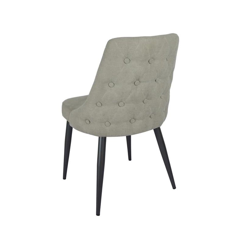 Pemberly Row Fabric Upholstered Curved Back Side Chairs Light Gray