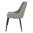 Pemberly Row Fabric Upholstered Curved Back Side Chairs Light Gray
