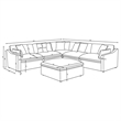 Pemberly Row 6-piece Fabric Upholstered Modular Sectional Off White