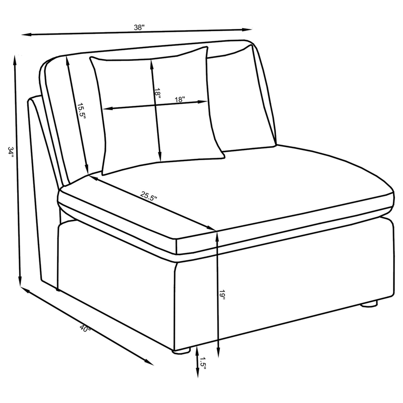 Pemberly Row 6-piece Fabric Upholstered Modular Sectional Off White