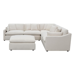 Pemberly Row 6-piece Fabric Upholstered Modular Sectional Off White