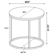 Pemberly Row Wood Faux Marble Round Top End Table Gray and Gunmetal