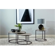 Pemberly Row Wood Faux Marble Round Top End Table Gray and Gunmetal