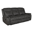 Pemberly Row Faux Leather Upholstered Tufted Back Motion Sofa Charcoal
