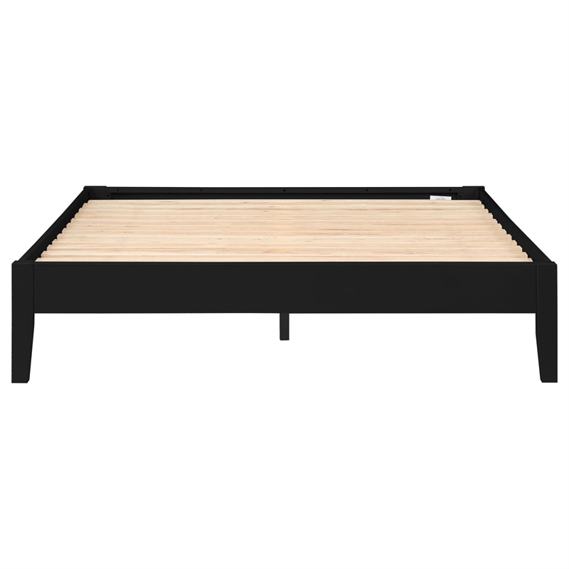 Pemberly Row Contemporary Wood Platform California King Bed in Black