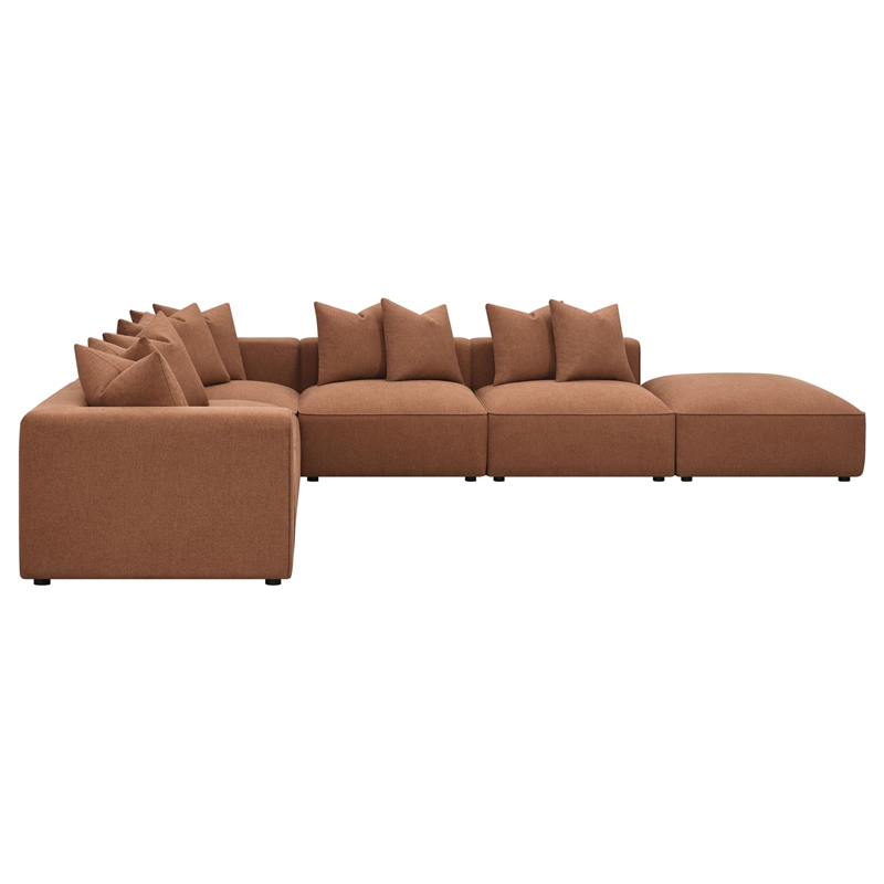 Pemberly Row 6-piece Fabric Upholstered Modular Sectional Terracotta