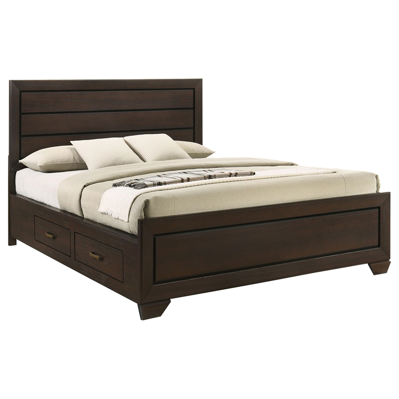 Pemberly Row Contemporary Wood California King Storage Bed Dark Cocoa