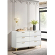 Pemberly Row 6-drawer Contemporary Wood Dresser with Metal Base in White