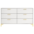Pemberly Row 6-drawer Contemporary Wood Dresser with Metal Base in White