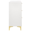 Pemberly Row 6-drawer Contemporary Wood Dresser with Metal Base in White