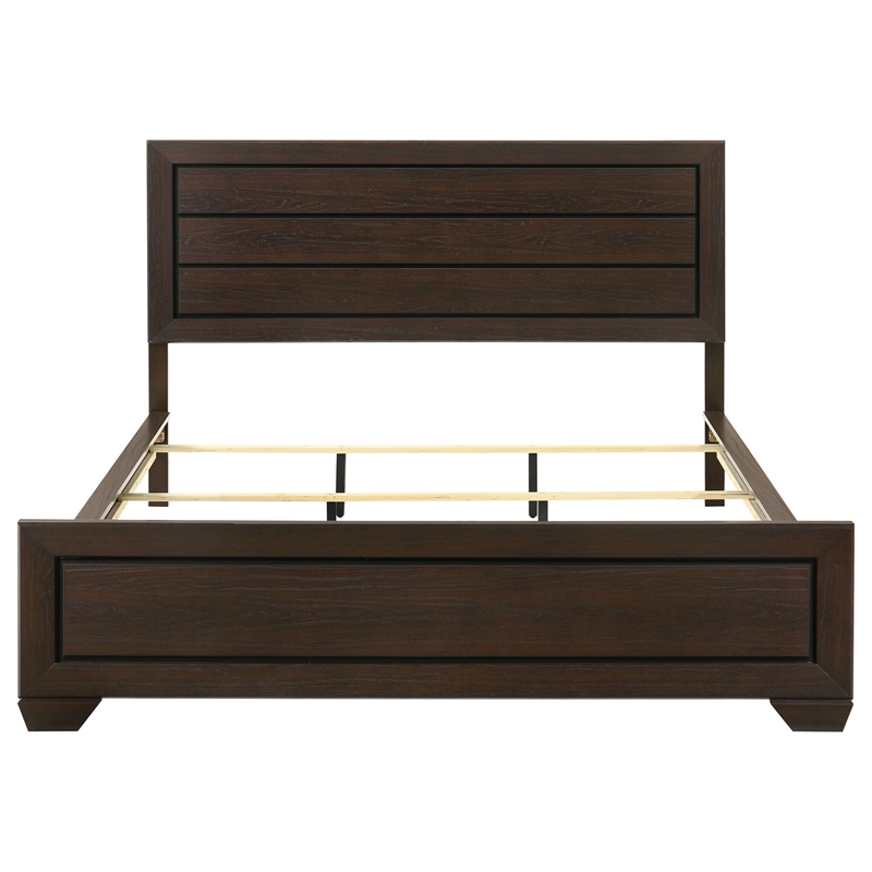 Pemberly Row Transitional Wood California King Panel Bed Dark Cocoa