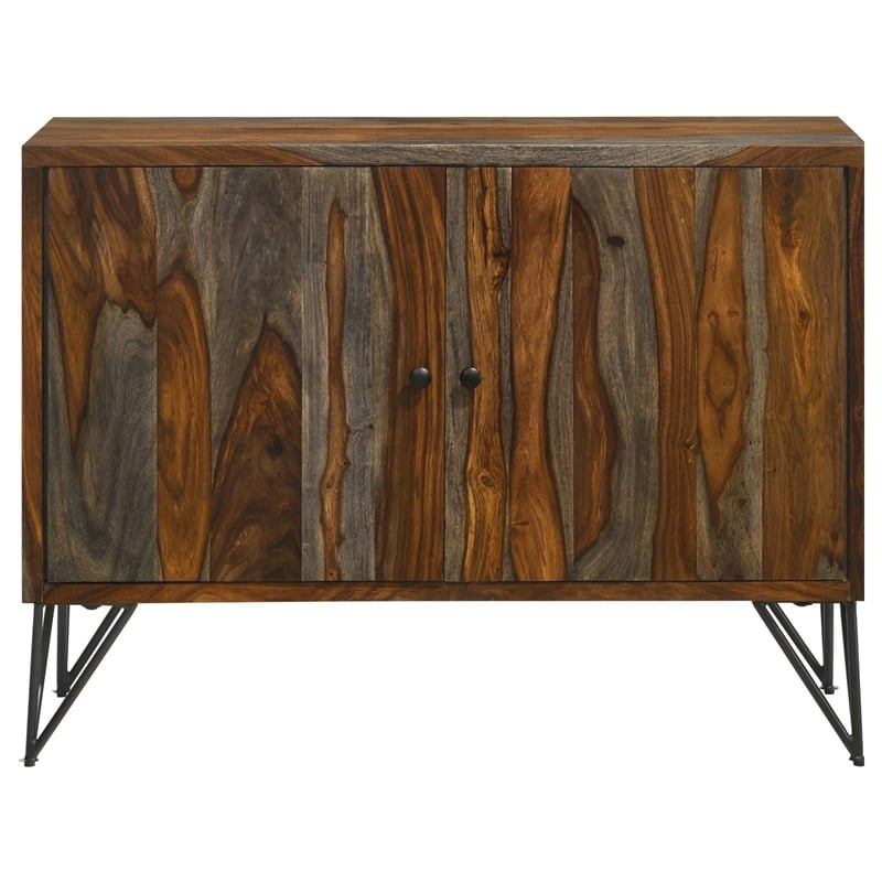 Pemberly Row 2-door Farmhouse Wood Accent Cabinet in Sheesham Gray
