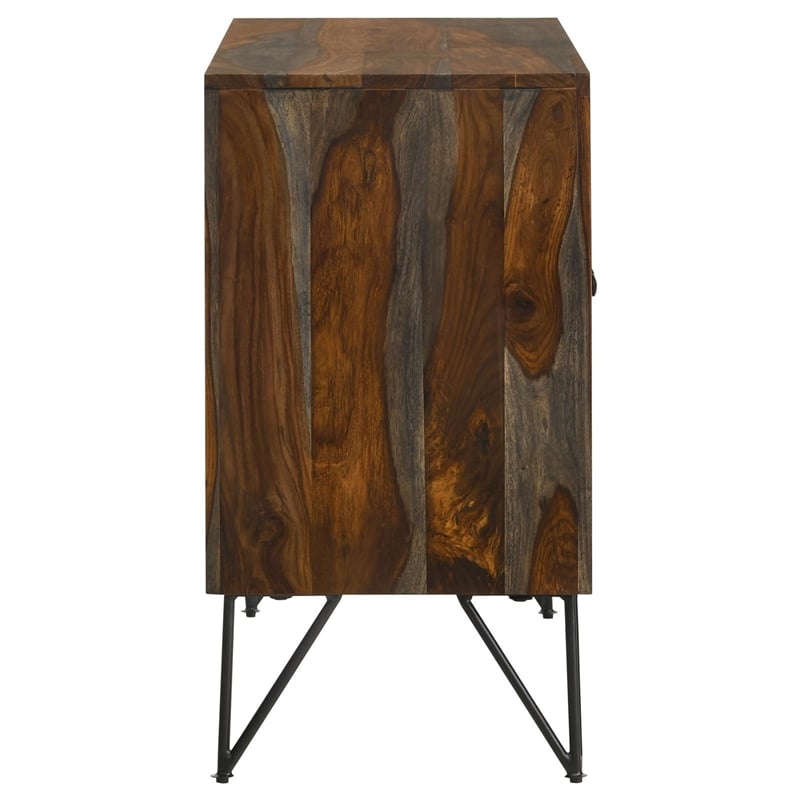 Pemberly Row 2-door Farmhouse Wood Accent Cabinet in Sheesham Gray