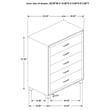 Pemberly Row 5-drawer Contemporary Velvet Upholstered Chest in Gray