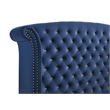 Pemberly Row Eastern King Wingback Velvet Upholstered Bed Pacific Blue