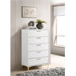 Pemberly Row 5-drawer Contemporary Wood Chest with Metal Base in White