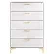 Pemberly Row 5-drawer Contemporary Wood Chest with Metal Base in White