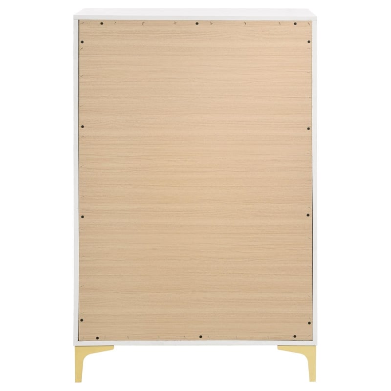Pemberly Row 5-drawer Contemporary Wood Chest with Metal Base in White