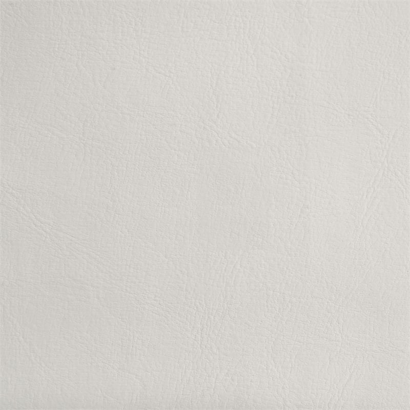 Pemberly Row Faux Leather Tufted Upholstered Panel Queen Bed White