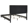 Pemberly Row Transitional Tufted Fabric Upholstered Queen Bed Charcoal