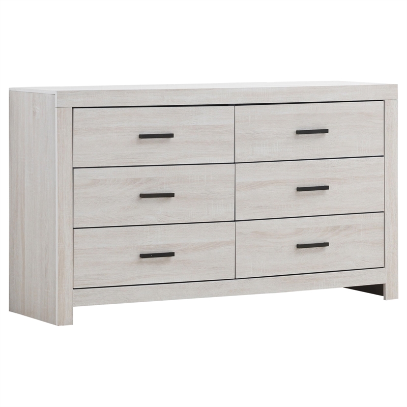Pemberly Row Contemporary 6-drawer Farmhouse Wood Dresser Coastal White