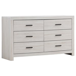 Pemberly Row Contemporary 6-drawer Farmhouse Wood Dresser Coastal White