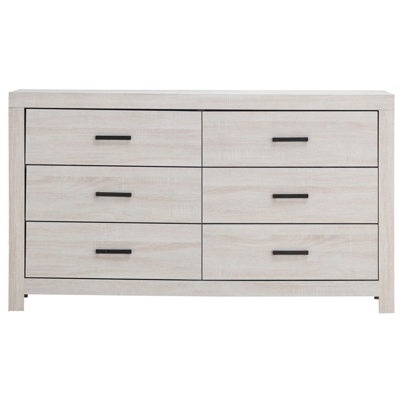 Pemberly Row Contemporary 6-drawer Farmhouse Wood Dresser Coastal White