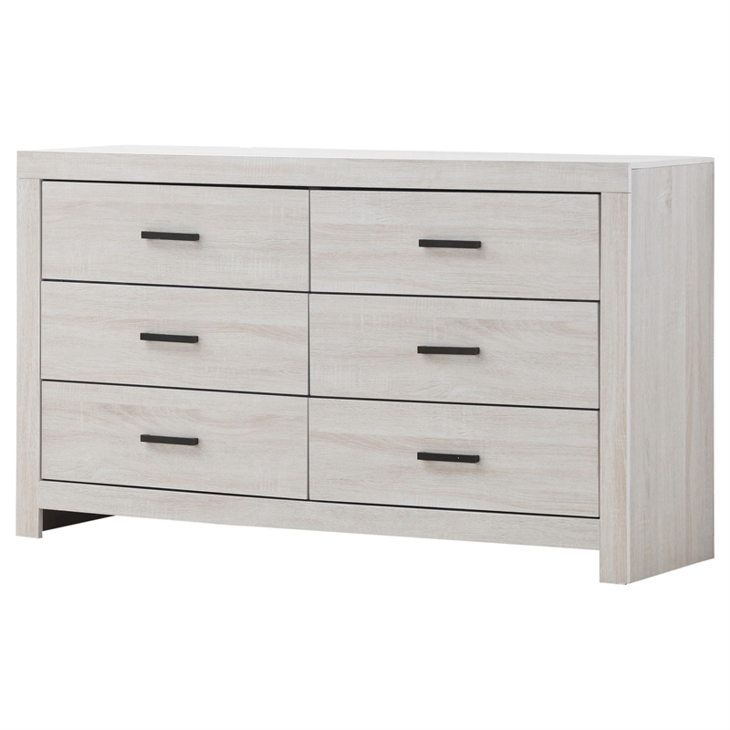 Pemberly Row Contemporary 6-drawer Farmhouse Wood Dresser Coastal White