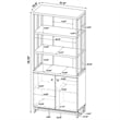 Pemberly Row 2-door Wood Bookcase Rustic Oak Herringbone and Gunmetal