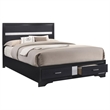 Pemberly Row Contemporary Eastern King 2-drawer Wood Storage Bed Black