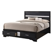 Pemberly Row Contemporary Eastern King 2-drawer Wood Storage Bed Black