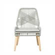 Pemberly Row Contemporary Woven Back Transitional Wood Side Chairs Gray