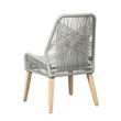 Pemberly Row Contemporary Woven Back Transitional Wood Side Chairs Gray