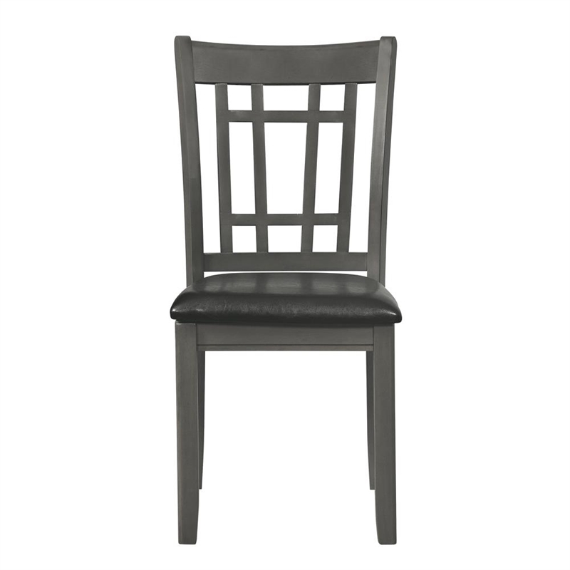 Pemberly Row Padded Wood Dining Side Chairs Espresso and Medium Gray